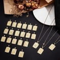 thumbnail image 6 of 1 Box 1Pc 18K Gold Plated Brass Initial Letters M Necklaces with Rectangle Velvet Pouches for Men Women, 6 of 9