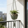 thumbnail image 1 of Ohmyroo Handcrafted Woven Hanging Basket Mesh Bag With Soft Cord For Floral Containers Indoor Outdoor Decor 41 Inch, 1 of 6