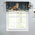 thumbnail image 4 of Fox Curtains Valances for Home Decor Winter Forest Snow Covered Pine Trees Privacy Window Valances for Living Room Kitchen 54 by 18 in, 1 Panel, 4 of 6