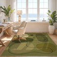 thumbnail image 3 of Design&I 6'x9' Ultra Soft Area Rug, Olive Green Abstract Contour Elegance Design Geometric Flow with Minimalist Modern Fluffy Washable Non Shedding for Guest Room Bedroom Living Room, 3 of 3