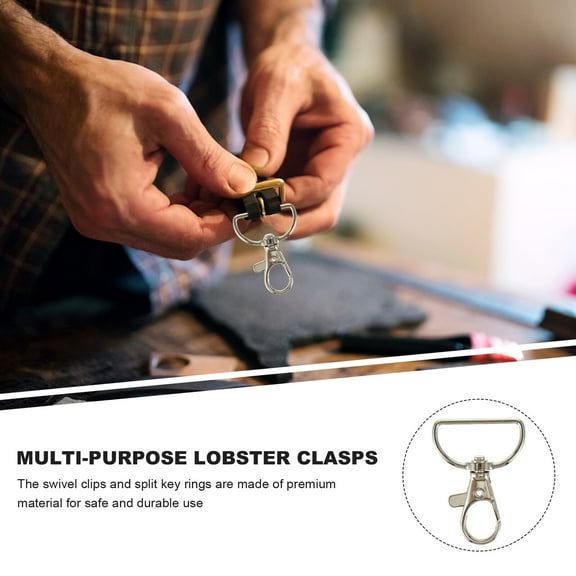 12pcs Metal Lobster Claw Clasps with Hooks for DIY Crafts Keychain Accessories