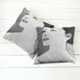 thumbnail image 6 of Ambesonne Retro Throw Pillow Cover 2 Pack, Digital Girl, 18", Black Grey, 6 of 7