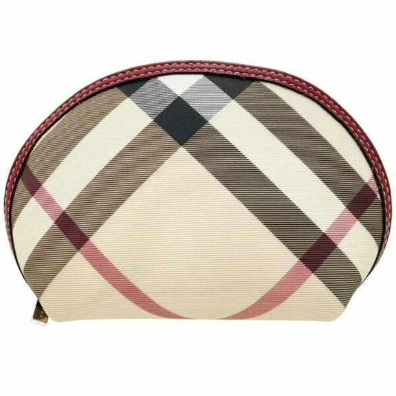 Pre-Owned Burberry London Pouch Check PVC Beige Multicolor Red BURBERRY LONDON... (Good)