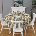 thumbnail image 2 of Beige Christmas Pine Cone Pattern Round Tablecloth 60"x60",Wrinkle Wipeable Table Cloth for Kitchen Dining Room Picnic Patio Party, 2 of 6