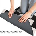thumbnail image 3 of Black and White Checkered Pattern Hot Yoga Mat Towel Non Slip for Hot Yoga - Quick-Drying Yoga Mat Cover with 4 Corner Pockets with Travel Bag - Hot Yoga Towel Non Slip 70"x26", 3 of 6