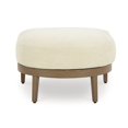 thumbnail image 2 of Baily Outdoor Ottoman, Cream White Fabric Cushion, 28 Inch Brown Metal, 2 of 3