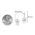 thumbnail image 4 of Chic Minimalist Sterling Silver Satin Brushed Round Ball Dangle Earrings, 4 of 5