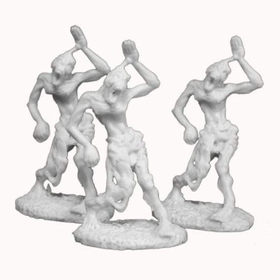 Bones Zombies 3ct Miniature Unpainted Polymer Plastic Model Durable Detailed Reaper Miniatures