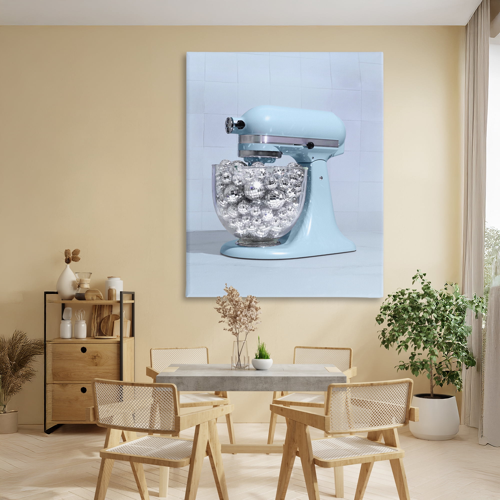 Stupell Industries Disco Kitchen Mixer over Blue Canvas Wall Art, design by LISH Creative