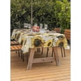 thumbnail image 3 of Outdoor Tablecloth with Umbrella Hole for Patio/Picnic/Party/Camping, Vintage Yellow Spring Sunflower Waterproof Table Cloth Rectangle Table Cover Washable, Vintage Botanical Farm Beige (52"x 70"), 3 of 8