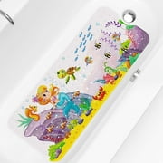 YHRY Baby Bath Mat for Tub for Kids,40 X 16 Inch Bathtub Non Slip Mat Kids, Bath Tub Shower Mat Anti Slip with Drain Holes and Suction Cups Machine Washable (A)