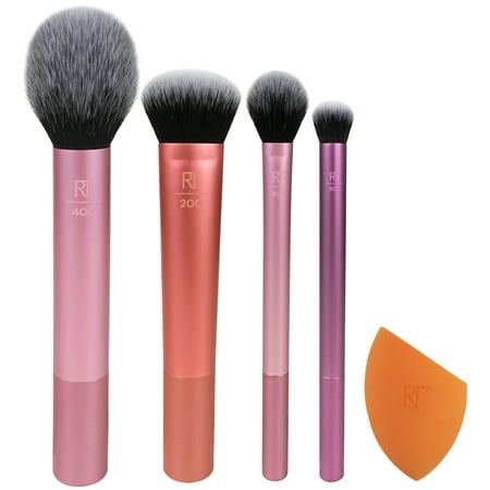 Real Techniques Everyday Essentials Kit Makeup Brush & Beauty Sponge Set 5 Piece Set