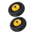 thumbnail image 1 of Rubber Wheel Tire, 10 Inch Solid Rubber Tire 2PCS Serrated Tread  for Lawn Mowers, 1 of 7