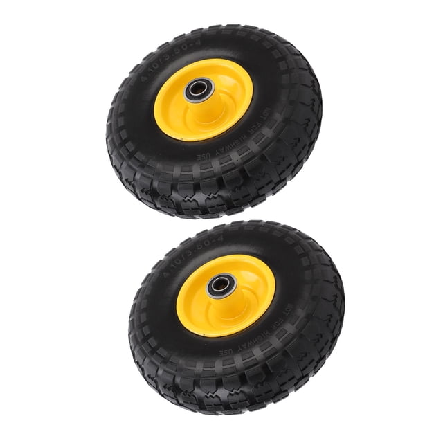 Rubber Wheel Tire, 10 Inch Solid Rubber Tire 2PCS Serrated Tread for Lawn Mowers