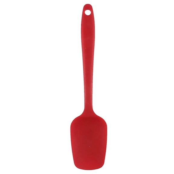 1Pcs Heat Resistant Silicone Spoon Spatulas Set, 600ºF Food Safe Non-Stick Kitchen Utensils, Flexible Seamless Spoonula Scraper for Cooking, Baking, Mixing, Stirring, Serving 8.2x1.8 Inch Red