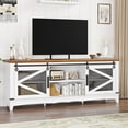 thumbnail image 4 of Farmhouse TV Stand 75 Inch Entertainment Center White TV Console Modern Media Furniture Wood TV Console Cabinet with Sliding Barn Door and Adjustable Shelf for Living Room Bedroom, 4 of 7