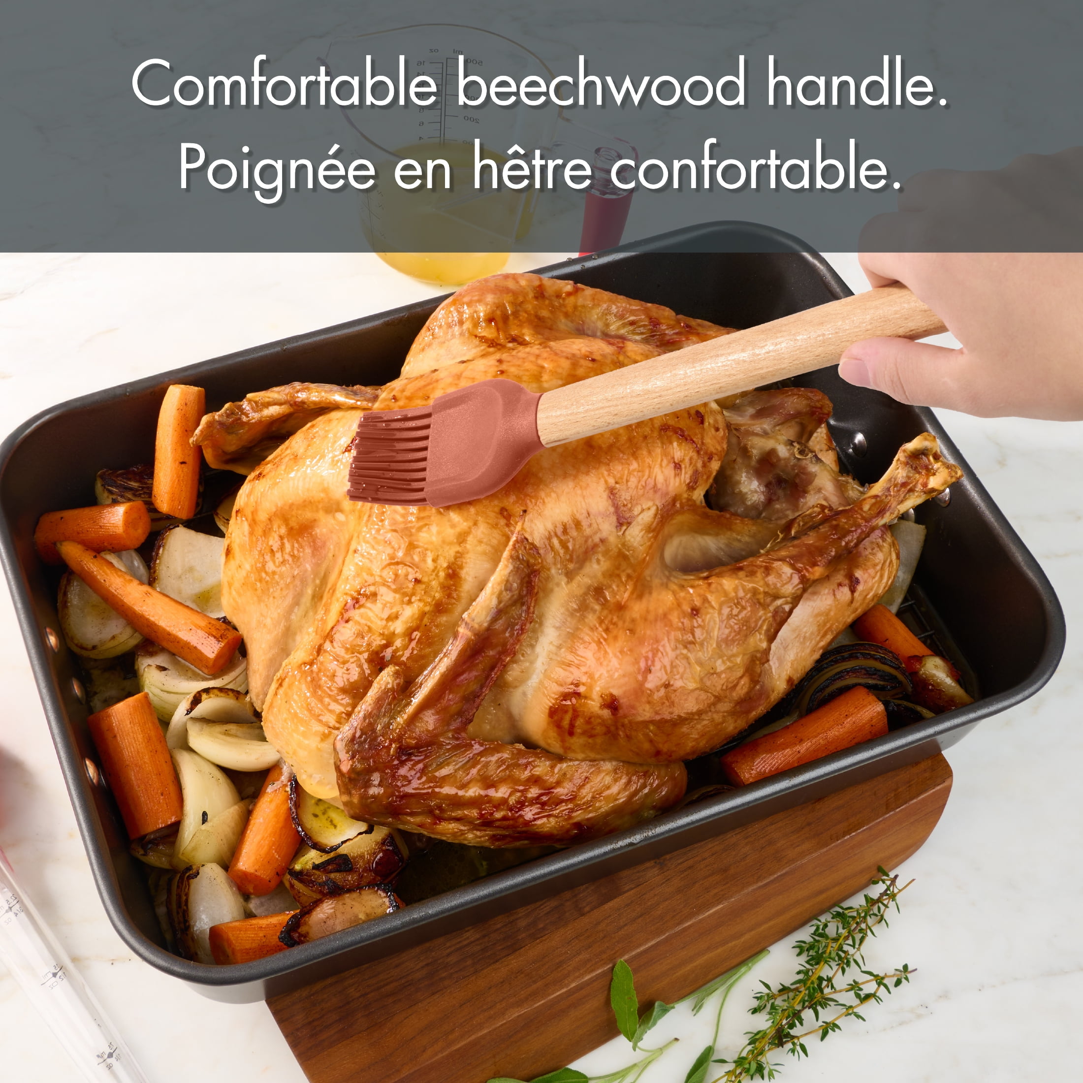 Pinceau de cuisine à badigeonner Tout-Pour-Célébrer en Silicone, Orange Pinceau à badigeonner Tout Pour Célébrer