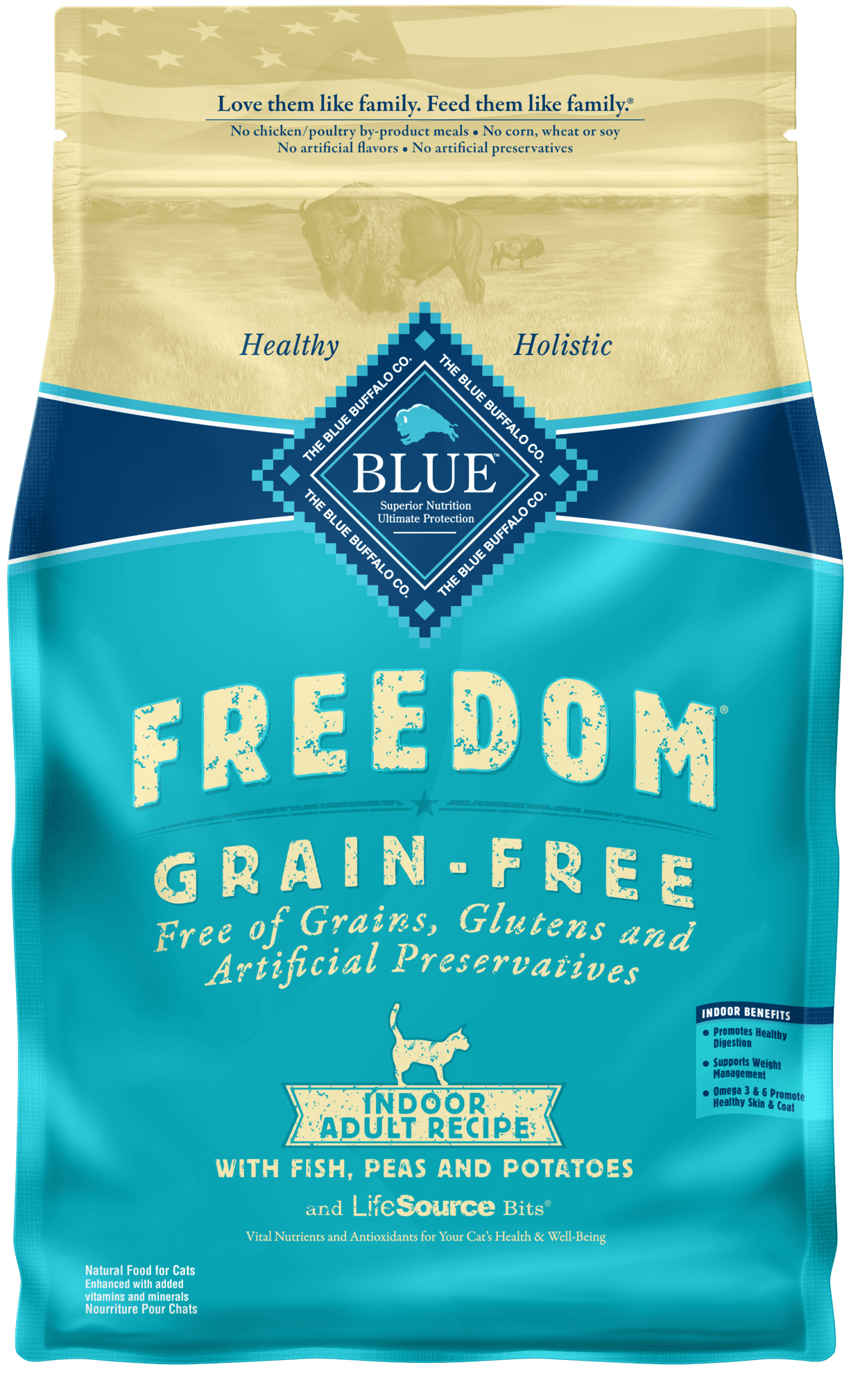 Blue Buffalo Freedom Grain Free Natural Indoor Adult Dry Cat Food, Fish
