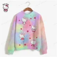 thumbnail image 4 of Sudadera con capucha de otoño HELLO KITTY, sudadera fina y elegante para mujer, jerséis Harajuku, moda coreana, camisetas de manga larga a juego, ropa de calle, 4 of 5