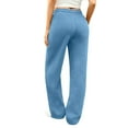 thumbnail image 3 of Womens Fleece Sweatpants Baggy Wide Leg Barrel Pants Lounge Comfy Joggers Sweat Pants with Pockets Light Blue XL, 3 of 6