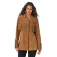 thumbnail image 3 of Roaman's Women's Plus Size Fringe Suede Jacket, 3 of 6