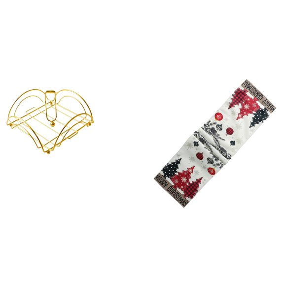 Servilletero,Servilletero Soporte para pañuelos de papel de mesa,Dispensador de servilletas vertical con base de hierro,Camino de mesa navideño,Camino de mesa navideño de temporada para