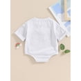 thumbnail image 5 of Musuos Infant Baby 4th of July Romper 3M 6M 12M 18M Letter Star Embroidery Round Neck Short Sleeve Bodysuit Summer Jumpsuit for Boys Girls, 5 of 10