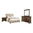 thumbnail image 2 of Devon 4-piece Upholstered Queen Bedroom Set Beige and Burnished Oak, 2 of 14