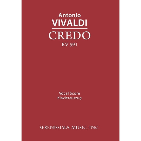 Credo, RV 591: Vocal score, (Paperback)