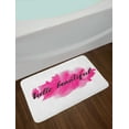 thumbnail image 2 of Hello Bath Mat, Words in HLettering Calligraphic Design on Pink, Plush Bathroom Decor Mat with Non Slip Backing, 29.5" X 17.5", Magenta Black, by Ambesonne, 2 of 2