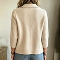 thumbnail image 2 of Cmfcve Jackets for Women Collared Long Sleeve Button Down Cardigan Sweaters Fall Winter Casual Soft Lightweight Cropped Coat with Pocket Khaki, 2 of 8