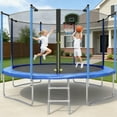 thumbnail image 7 of 12Ft Trampoline with Basketball Hoop for Kids and Adults, Recreational Trampoline with Safety Enclosure Net, Outdoor Trampolines with Heavy-Duty Steel Frame for Boys & Girls, Backyard, Patio, Garden, 7 of 7