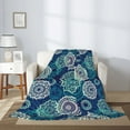 Bohemian Mandala Throw Blanket, Super Soft Cozy Plush Throw Blanket for