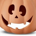 thumbnail image 3 of Orange Resin Pumpkin Decoration Large Jack O' Decoration Reusable Carved Plastic Pumpkin Decoration for Thanksgiving Halloween Fall Indoor Outdoor Decor Party Centerpiece, 3 of 7