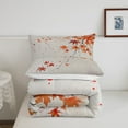 thumbnail image 5 of Maple Leaf Queen Comforter Set Fall Leaves Bedding Set Ink Painting Theme Down Comforter,Chinese Style Decor Quilt Set Teens,Orange, 5 of 7