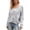 Grey, variant on Wang6 Womens Pink Cardigan Sweaters Fall Open Front Button Long Sleeve Knit Sweater Causal V Neck Loose Floral Knitted Outwear Tops Purple XL