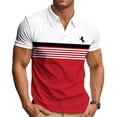 thumbnail image 2 of Fnnxeal Mens Polo Shirts Graphic Casual Short Sleeve Collared Summer Golf Polo Red Shirts for Men Size 2XL, 2 of 9