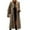 Khaki, variant on Women's Winter Plus Size Trench Coat Long Sleeve Plush Coat Color: Gold Size: L