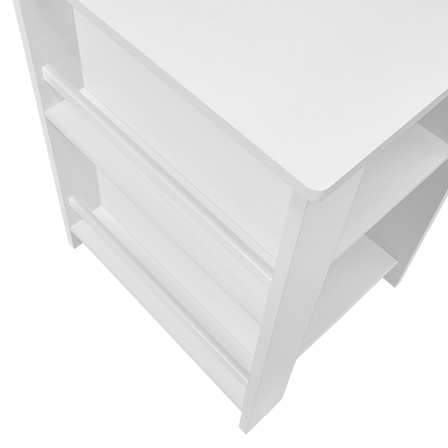 Kids Desk and Chair Set with Cubbies and Bookracks – White