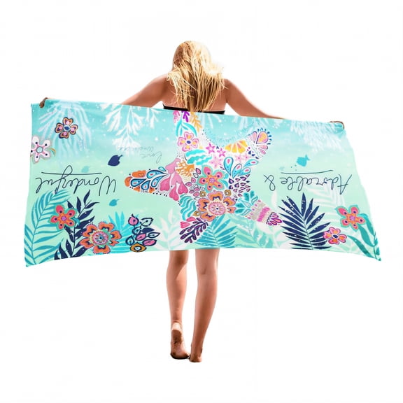 AUQ Beach Towels,Broad Coverage Range Microfiber Beach Towel,Wrinkle Proof Personalized Beach Towels for Kids,Style1,28"x56"