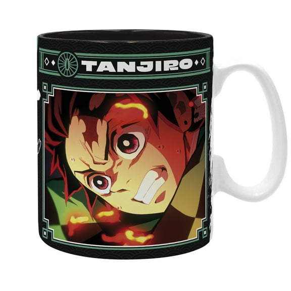 ABYstyle Demon Slayer Tanjiro Black & Green Ceramic Coffee Mug 16 Fl Oz Anime Manga Drinkware Home & Kitchen Merch