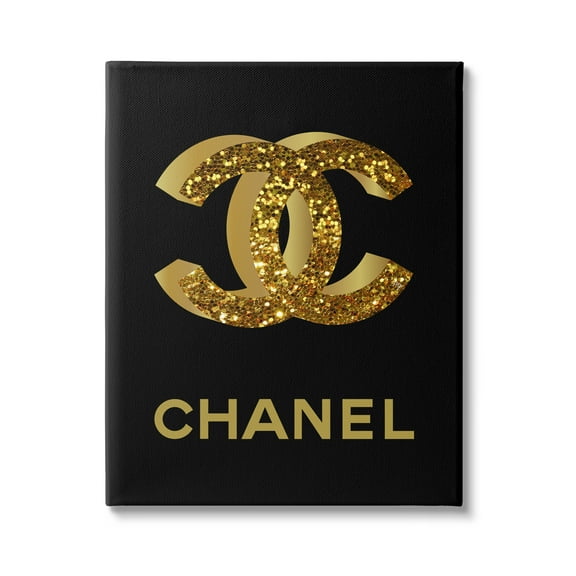 Stupell Industries Gleaming Fashion Brand Logo Typography Painting Gallery Wrapped Canvas Print Wall Art, 16 x 20