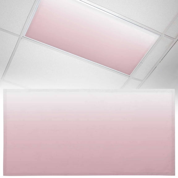 1 Pack Minimalist Pink Fluorescent Light Covers for Ceiling Lights and White Gradient Magnetic Ceiling Light Covers Overhead Light Filters for Office Classroom Home