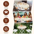thumbnail image 7 of Fall Orange Blue Round Tablecloth, Fitted Table Cover with Elastic for 45"-54" Round Tables, Autumn Thanksgiving Floral Botanical Table Cloth Outdoor Indoor Dinning Party Waterproof Tablecloths, 7 of 7