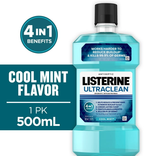 Listerine Ultraclean Antiseptic Mouthwash, Oral Care for Gingivitis