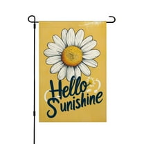 AMHNF Hello Sunshine Linen Garden Flag 12x18 inch for Spring Summer Home Outdoor Garden Decoration