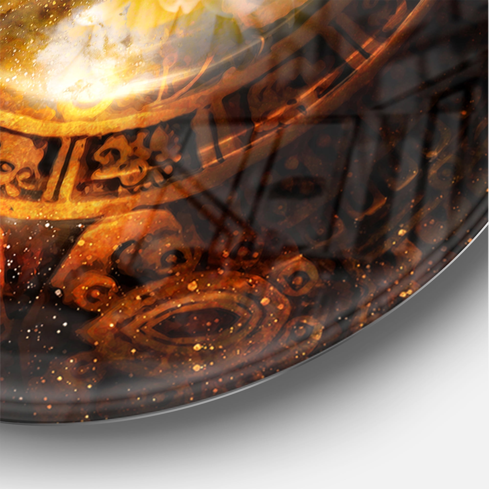 Designart 'Ancient Mayan Calendar Collage' Metal Wall Clock