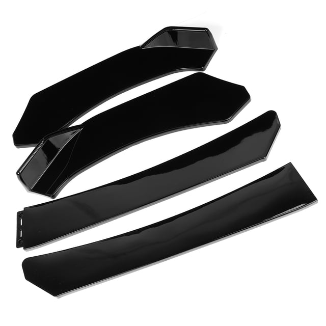 Kits 4 Piezas Universal Parachoques Delantero Divisor Labio Inferior Barbilla Difusor Alerón Deflector Cuerpo Kit