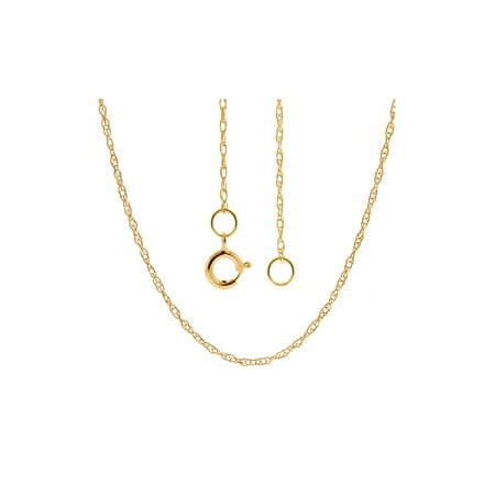 14K Solid Yellow Gold Rope Chain 18 inches long Width 0.50mm