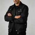 thumbnail image 7 of Men's Lightweight Flight Bomber Jacket Casual Workwear Windbreaker Zip Up Coat Spring Fall Streetwear with Zipper Pockets for Travel Work Size 4XL Black, 7 of 7